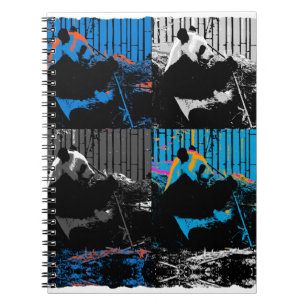 Cuaderno Diseño de arte moderno multipanel de oso panda