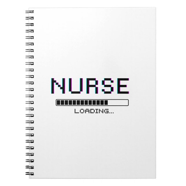 Cuaderno Diseño de arte pixelado de enfermera cargando con  (Frente)