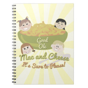 Cuaderno Diseño de arte retro para niños de Mac y Queso por