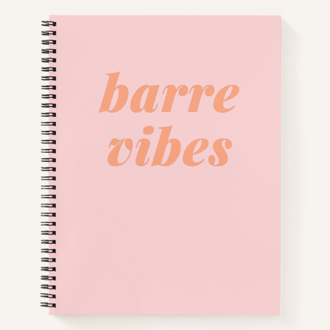 Cuaderno Diseño de bailarina de ballet rosa y Naranja Barre (Anverso)