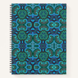 Cuaderno Diseño de baldosas azul profundo