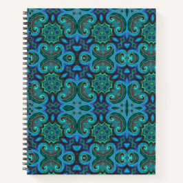 Cuaderno Diseño de baldosas azul profundo