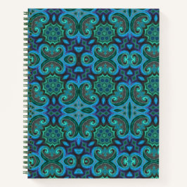Cuaderno Diseño de baldosas azul profundo