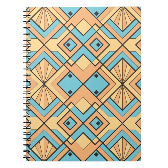 Cuaderno diseño de baldosas geométricas modernas. Resumen d (Frente)