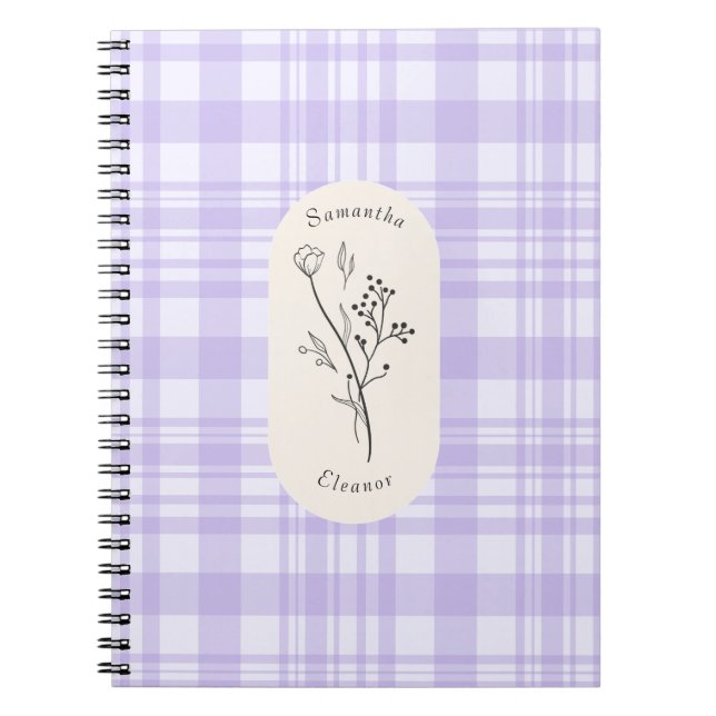 Cuaderno Diseño de banda morada personalizado (Frente)