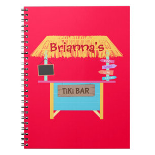 Cuaderno Diseño de barra Tiki rosa caliente