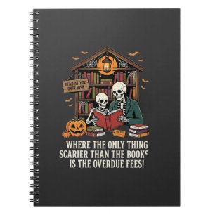 Cuaderno Diseño de biblioteca de esqueleto de Halloween par