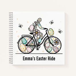 Cuaderno Diseño de bicicleta de Pascua con nombre personali