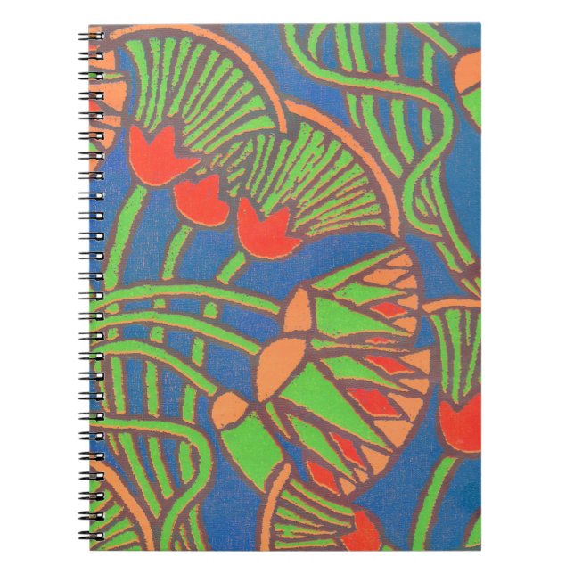 Cuaderno Diseño de bloc de notas en espiral, azul, rojo, am (Frente)