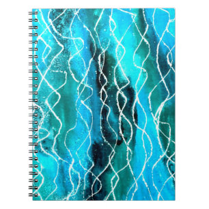 Cuaderno Diseño de bloc de notas en espiral, resumen azul t