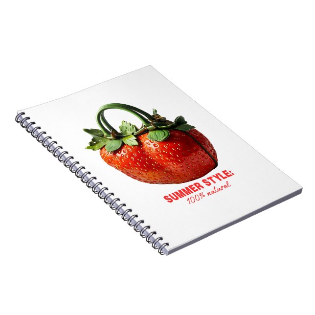 Cuaderno Diseño de bolsos de fresa - Verano hiperrealista (Lado Derecho)