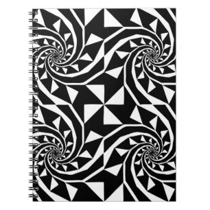 Cuaderno Diseño de boro blanco y negro, arte de ornamento,