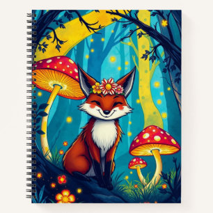 Cuaderno Diseño de bosque mágico caprichoso/zorro curado