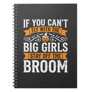 Cuaderno Diseño de bruja con escoba para chicas grandes de