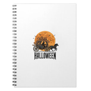 Cuaderno Diseño de Bruja de Carruaje de Calabaza de Hallowe