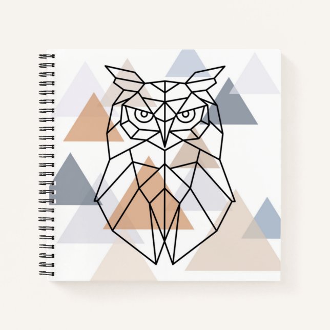 Cuaderno Diseño de búho geométrico (Anverso)