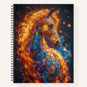 Cuaderno Diseño de Caballo de Vidrio Emplomado