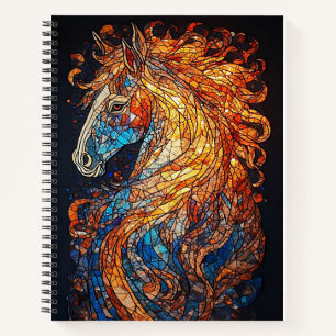 Cuaderno Diseño de Caballo de Vidrio Emplomado