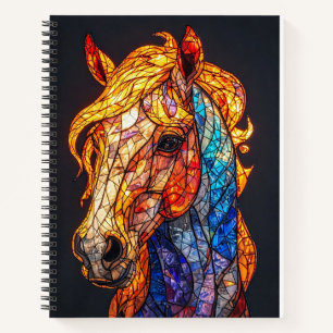 Cuaderno Diseño de Caballo de Vidrio Emplomado