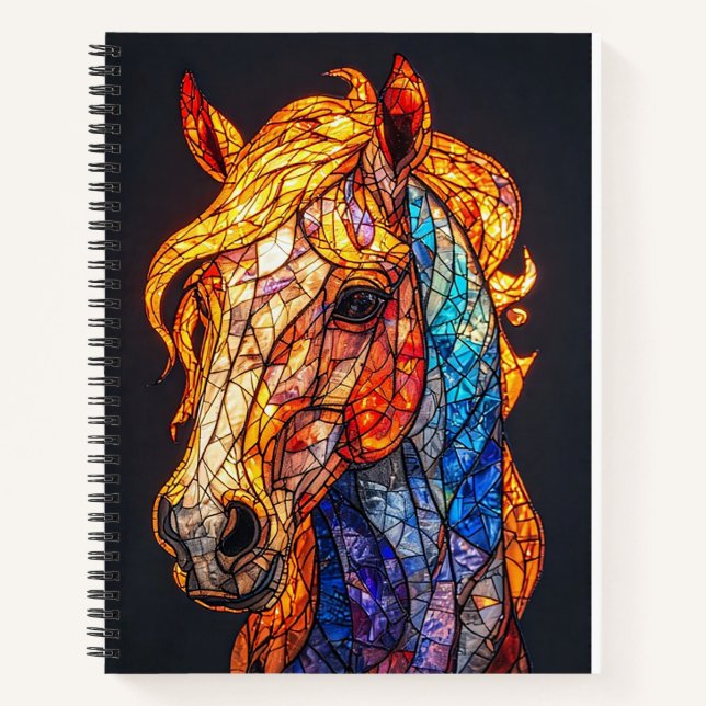 Cuaderno Diseño de Caballo de Vidrio Emplomado (Anverso)