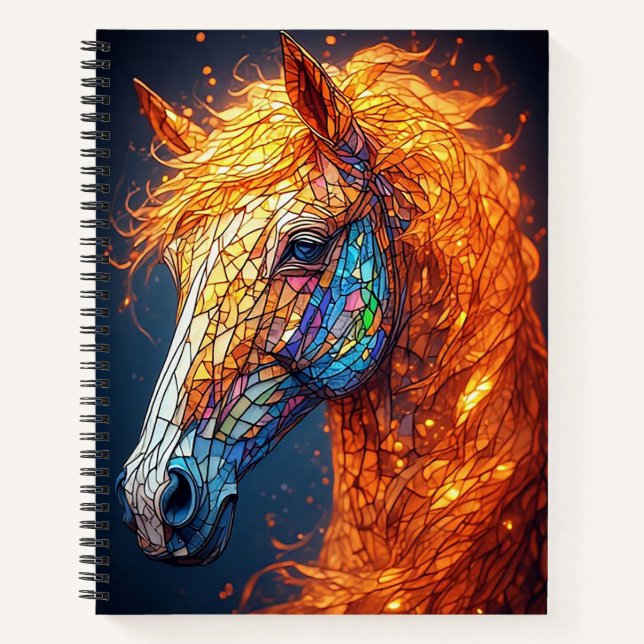 Cuaderno Diseño de Caballo de Vidrio Emplomado (Anverso)