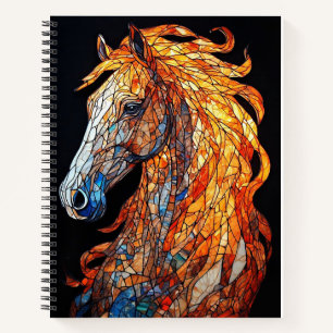 Cuaderno Diseño de Caballo en Vidrio Pintado
