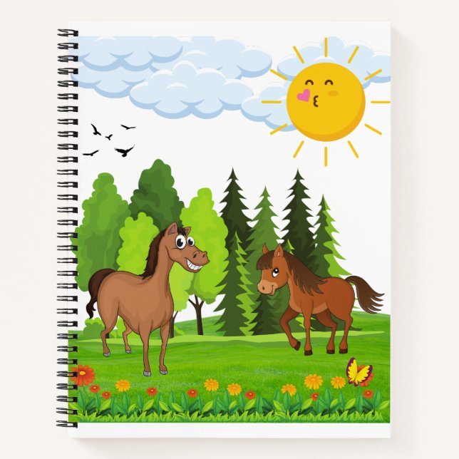 Cuaderno Diseño de caballos pequeños para niños (Anverso)