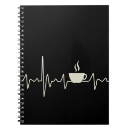 Cuaderno Diseño de café con expreso con latido de corazón