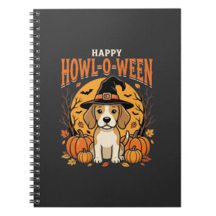Cuaderno Diseño de calabaza de perro Beagle Halloween Howl-