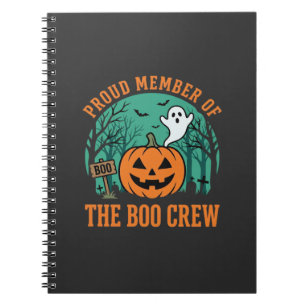 Cuaderno Diseño de calabaza fantasma de Halloween Boo Crew_