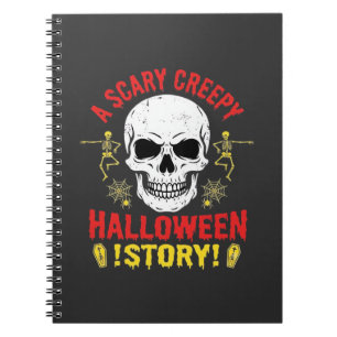 Cuaderno Diseño de calavera de historia espeluznante de Hal
