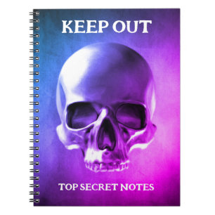 Cuaderno Diseño de calavera. Prohibido el paso. Notas ultra