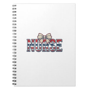 Cuaderno Diseño de camisa de lazo de enfermera patriótica v