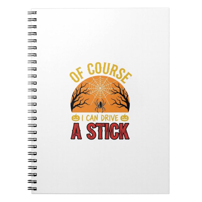 Cuaderno Diseño de camisa divertida de Halloween de telarañ (Frente)