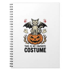 Cuaderno Diseño de camiseta con disfraz de gato de Hallowee