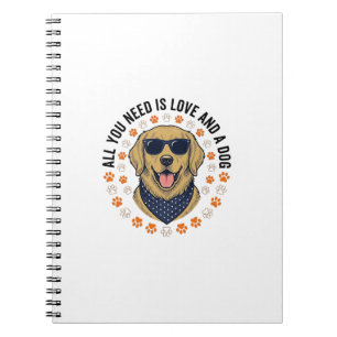 Cuaderno Diseño de camiseta con huella de pata de Retriever