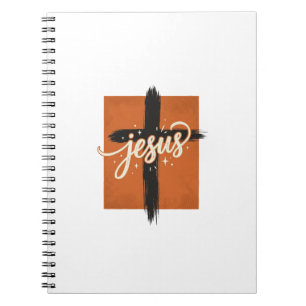 Cuaderno Diseño de camiseta cristiana de cruz de Jesús vint