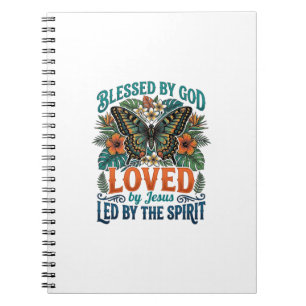 Cuaderno Diseño de camiseta cristiana de mariposa bendita_1