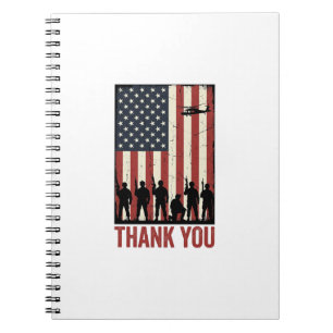 Cuaderno Diseño de camiseta de bandera americana militar ag