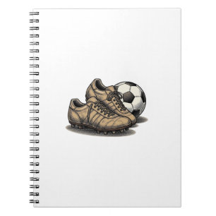 Cuaderno Diseño de camiseta de botas de fútbol y balón vint
