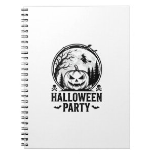 Cuaderno Diseño de camiseta de bruja de calabaza de fiesta