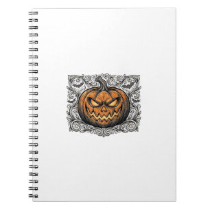Cuaderno Diseño de camiseta de calabaza de Halloween con gr