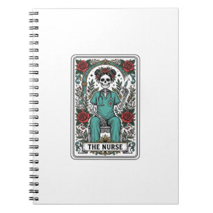Cuaderno Diseño de camiseta de carta de tarot de enfermera 