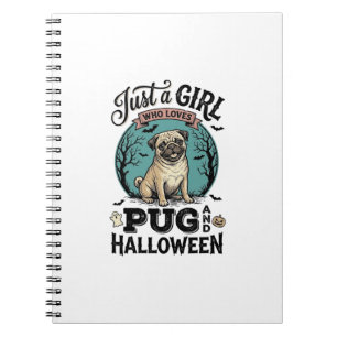 Cuaderno Diseño de camiseta de chica amante de perros pug v