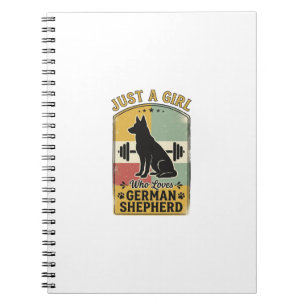 Cuaderno Diseño de camiseta de chica pastor alemán amante d