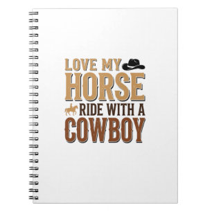 Cuaderno Diseño de camiseta de cita de vaquero y caballo oc