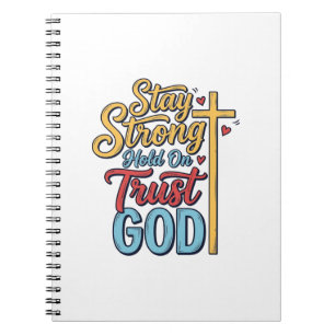 Cuaderno Diseño de camiseta de cruz cristiana confía en Dio