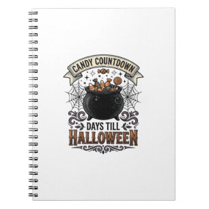 Cuaderno Diseño de camiseta de cuenta regresiva de dulces d