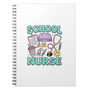 Cuaderno Diseño de camiseta de enfermera escolar vintage de