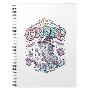 Cuaderno Diseño de camiseta de estilo retro mágico Unicorn 